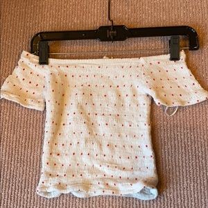 Japna white and red crop top. Stretchy material.